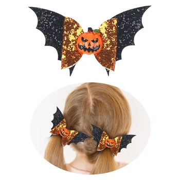 Деца лък щипка за коса Хелоуин модел прилеп крило щипка коса декорации