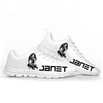 Джанет Джексън певица поп спортни обувки мъжки дамски тийнейджър деца деца маратонки случайни потребителски висококачествени двойка обувки бели