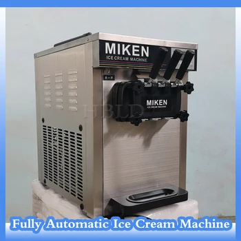 Достъпна машина за мек сладолед с три вкуса, търговска машина за замразено кисело мляко от неръждаема стомана