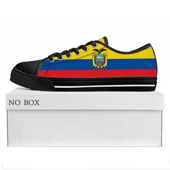Еквадор флаг нисък топ високо качество маратонки мъжки женски тийнейджър платно маратонка Еквадор Prode случайни двойка обувки по поръчка обувка
