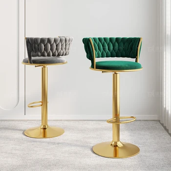 Ергономични високи кухненски столове Луксозен банкет злато Nordic столче за кухня бар минималистичен Silla Nordica мебели HY