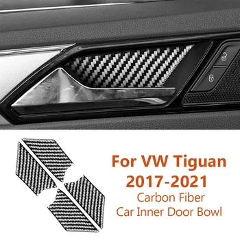 За Фолксваген VW Tiguan 2017-2021 Стайлинг въглеродни влакна кола вътрешна врата купа панел декоративни стикери Авто интериор Аксесоари