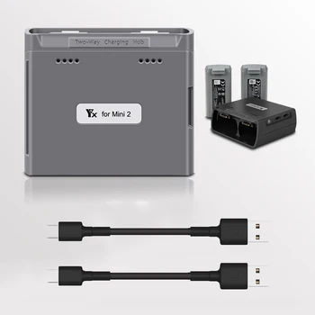 Зарядно устройство за DJI Mini 2, Mini SE Drone, 2-слот хъб за зареждане, зарядно устройство за батерии за дронове за DJI Mini 2, Mini SE