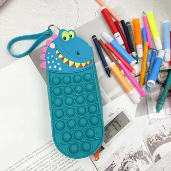 Издръжлив молив ръкав Траен забавен анимационен силиконов молив Калъфи за облекчаване на стреса Канцеларски торбичка за деца за начално училище