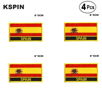 Испания Правоъгълна форма флаг желязо на трион на лепенки бродирани знаме кръпки национално знаме лепенки за облекло