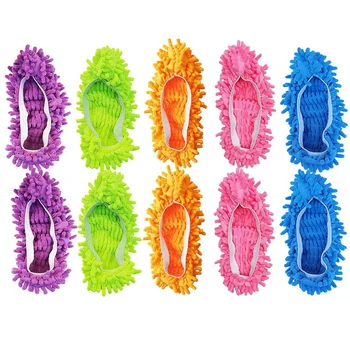 Калъфи за обувки Прах Duster миещи се моп чехли обувки за почистване на пода Шенилна прах моп чехли крак чорапи моп капачки трайни