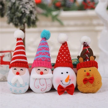 Коледа карикатура плетени кукли висящи висулка Дядо Коледа снежен човек лосове кукла Весела коледна елха декор за дома Коледа орнаменти
