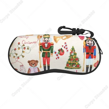 Коледа Лешникотрошачката Solider Коледа плочки модел очила кутия случай слънчеви очила чанта за мъже жени за пътуване работа един размер печат