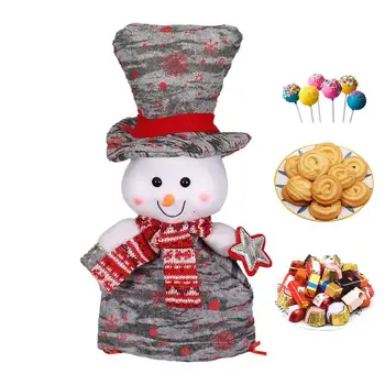 Коледен подарък кукла чанта бонбони подарък чанта с шнур за многократна употреба снежен човек кукла съхранение чанта Коледа празнично парти благосклонност доставки