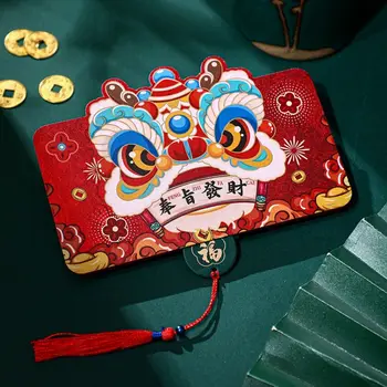 Късмет пари чанта червен плик Най-добри пожелания 2024 Нова година пакет пари джоб DIY опаковане дракон модел HongBao сватба рожден ден