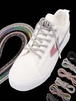 Луксозни кристални връзки за обувки Rainbow Diamond Връзки за обувки Маратонки Дантели Обувки Кръгла връзка за обувки 100/120/140/160CM DIY струни 1бр