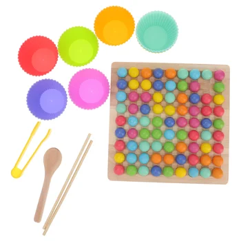 Малко дете цвят мъниста мач предучилищна дървени пъзели елиминиране игра на дъска за деца пластмасови обучение играчка