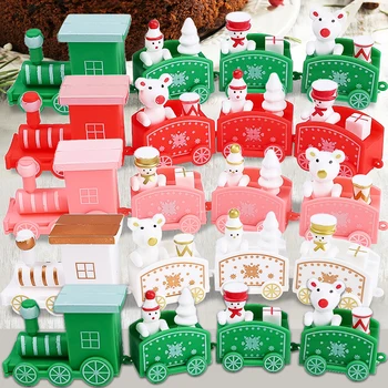 Малък коледен влак Весела коледна украса за дома Коледно дърво орнамент декори Navidad детски подаръци Честита Нова Година 2024