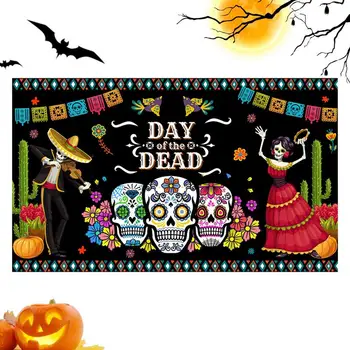 Мексикански ден на мъртвите фотография фон ден на мъртвите фон преносим празник стена банер декор за хол