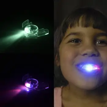 Мигащи LED зъби Хелоуин парти декор Скоби за уста Парче Светещи зъби Дъга LED мундщук Блясък в тъмното Парти Благоприятства