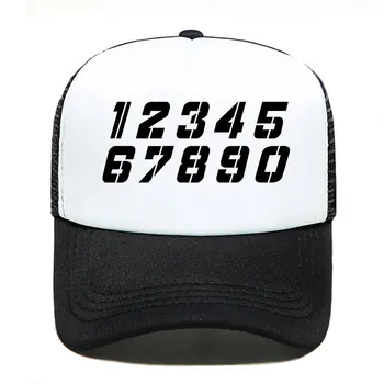 Мъже Жени Родител-дете Арабски цифри DIY печат бейзболна шапка Смешни ежедневни шапки Mesh козирка Външна шапка за слънце Регулируеми капачки