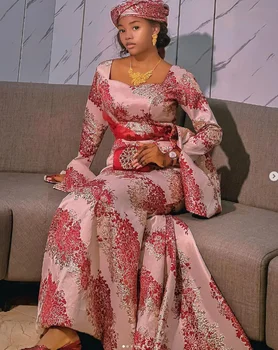 Нигерийски брокат жакард дантела плат африкански органза дантела плат 2023 високо качество позлата рокля за жени A3482