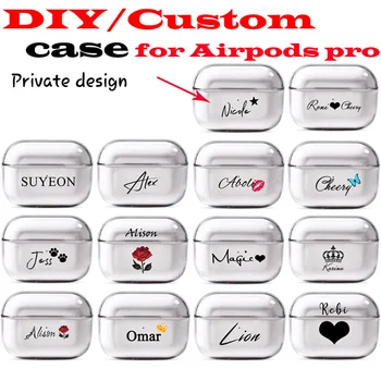 Персонализиран твърд пластмасов калъф за airpods pro случаи за Bluetooth Безжичен капак на Airpodpro DIY Персонализирано име / лого / личност на изображението