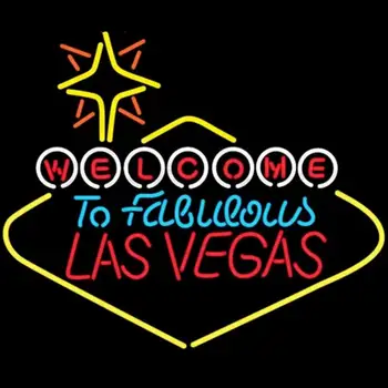 Персонализирано добре дошли в Fabulous Las Vegas Glass Neon Light Sign Beer Bar