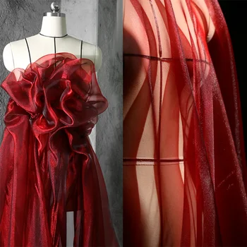 Перспектива Flash дизайнер плат дантела сватбена рокля пухкава прежда чрез органза сватбена тъкан