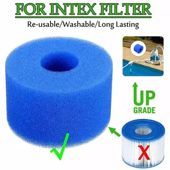 Плувен басейн филтър пяна за многократна употреба гъба касета подходящ балон струя чист SPA за Intex S1 тип филтър басейн аксесоари