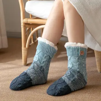 Подови чорапи Шик меки плетени зимни термични жени Вътрешен домашен чехъл Спални чорапи за дома Спални чорапи Чорапи за сън