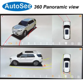 подходящ оригинален OEM монитор 2017-2020 за Ford Explorer 360 камера птиче око 3D Панорамен изглед Предна задна странична камера Съраунд паркинг