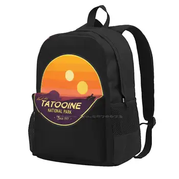 Посетете училищната чанта за съхранение на Tatooine Ученическа раница Национален парк Sea Tatooine Люк Скайуокър Принцеса Лея Хан Соло R2D2 C3Po