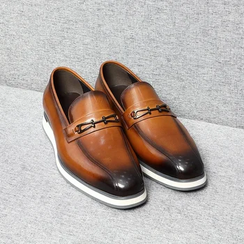 Последни дизайнерски мокасини Ежедневни обувки за мъже Подхлъзване маратонки Horsebit обувки луксозни мъжки обувки с леки подметки и комфорт