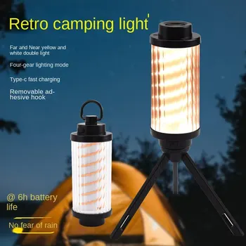 Преносима къмпинг лампа режими акумулаторна палатка светлина индикатор за захранване с висящ пръстен за туризъм риболов аварийно