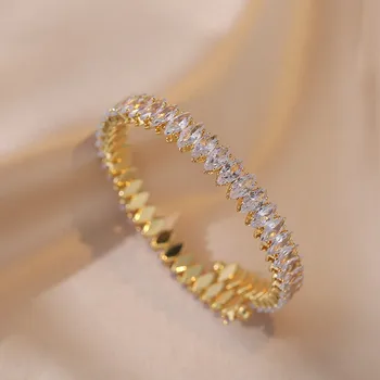 Пълен диамант колоритен циркон овален отваряне мода персонализирана гривна светлина луксозни универсални бижута жените гривна