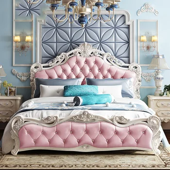 Рамки Queen двойно легло Европейски висок клас King табла двойно легло луксозно модерно момиче Camas брачни мебели за спалня