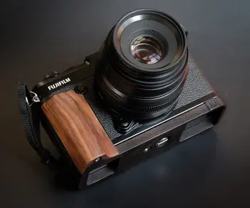 Ръчно изработен абанос дървена камера L държач за захващане за Fujifilm Fuji GFX50R GFX 50R дръжка абанос дърво