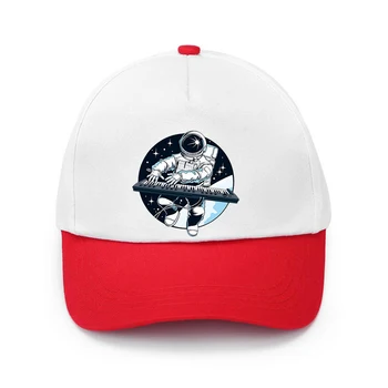 Свирене на пиано в космоса Печат Изработена шапка Бейзболна шапка Регулируема детска шапка Момчета Момичета Шапка за слънце Хип-хоп шапка Добавете своя дизайн