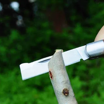 Сгъваем нож за присаждане Подрязване Професионална градина плодово дърво пъпка присаждане нож дървена дръжка инструмент от неръждаема стомана