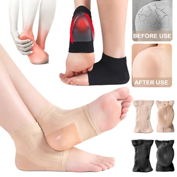 Силиконови овлажняващи чорапи за петата за крака Суха напукана пета Spur Облекчаване на болката Лечение Плантарен фасциит Чорапи за защита на петата