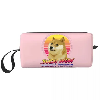 Такъв уау много ретро cheems Doge тоалетна чанта Kawaii Shiba Inu козметичен грим организатор за жени красота съхранение Dopp комплект кутия