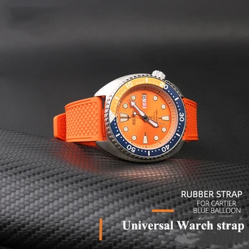 Универсална каишка 20mm 22mm гумена лента за часовник за Seiko Tissot TAG He-uer Omega водоустойчива спортна дишаща мъжка каишка