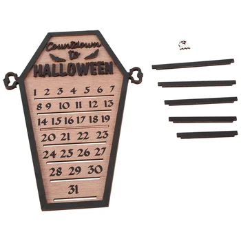 Хелоуин Countdown календар DIY мобилни блокове / номера, дървени обратно броене знаци украсени Хелоуин декорация на дома
