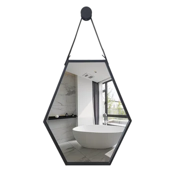 Черно огледало за баня Суета Естетически модерен огледало за баня Стенен душ Espelhos Com Luzes Подобрение на дома CC50BM
