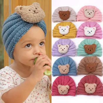 Шапка за новородено плетена зимна бебешка шапка за момчета момичета плетена шапка детски шапки Bowknot вълнени шапки бебешки фетални шапки 0-2 години